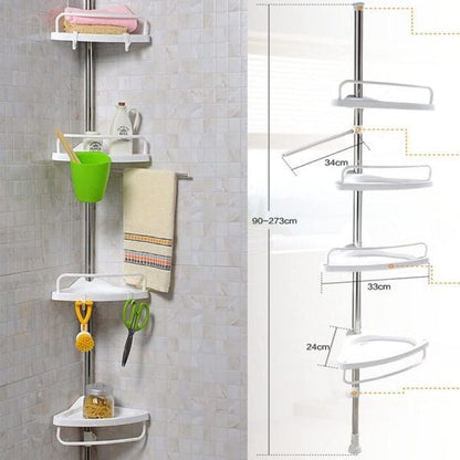 🛁Étagère d’angle télescopique ajustable 4 Niveaux