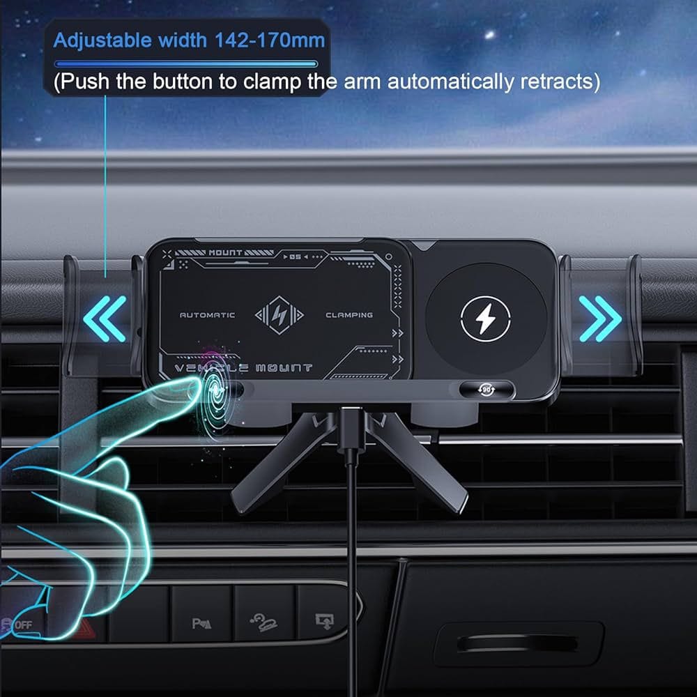 ✨Support téléphone Intelligent - Recharge rapide & Rotation 360°