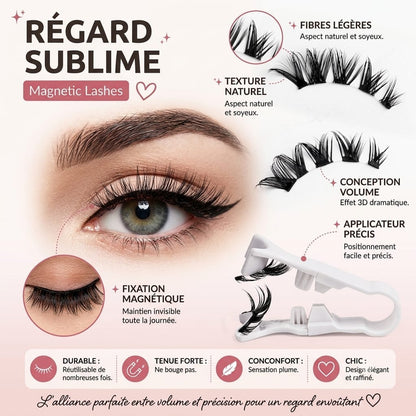 ✨Faux-cils magnétiques - Effet naturel & Pose en 3 secondes sans colle !
